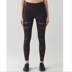 lululemon wunder under mesh cut out leggings